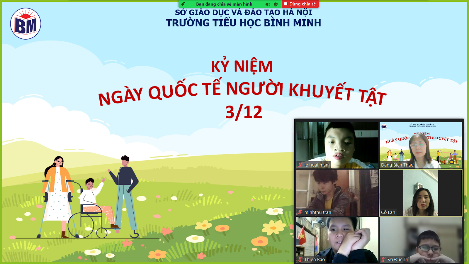  Không khí vui vẻ của cô trò trong hoạt động kỷ niệm  Ngày Quốc tế Người khuyết tật 3/12   3