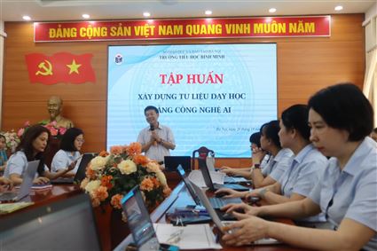 TRƯỜNG TIỂU HỌC BÌNH MINH ĐẨY MẠNH ỨNG DỤNG CÔNG NGHỆ AI NÂNG CAO CHẤT LƯỢNG GIÁO DỤC