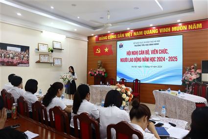 HỘI NGHỊ CÁN BỘ, VIÊN CHỨC, NGƯỜI LAO ĐỘNG TRƯỜNG TIỂU HỌC BÌNH MINH NĂM HỌC 2024 - 2025