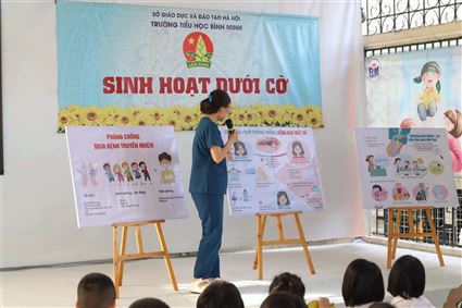 Trường Tiểu học Bình Minh với công tác truyền thông về phòng chống dịch bệnh sốt xuất huyết.