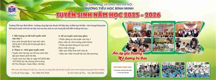 THÔNG BÁO TUYỂN SINH NĂM HỌC 2025 - 2026