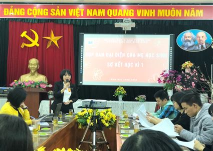 Trường tiểu học Bình Minh tổ chức buổi họp phụ huynh học sinh Sơ kết học kỳ I năm học 2022-2023.