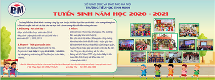 Tuyển sinh năm học 2020 - 2021